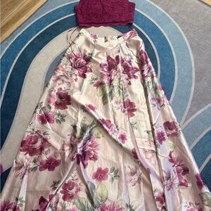 Crystal Doll Pink and Cream Floral Skirt